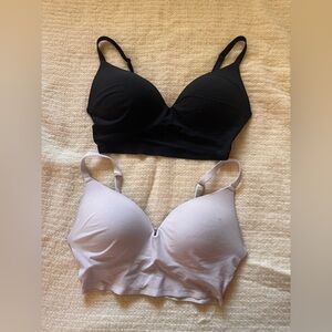 PINK Victoria's Secret Black and White T-Shirt Bras Size Small - DD